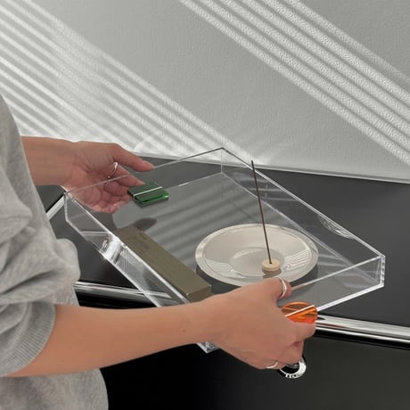 tray-03141　Color Handle Clear Tray