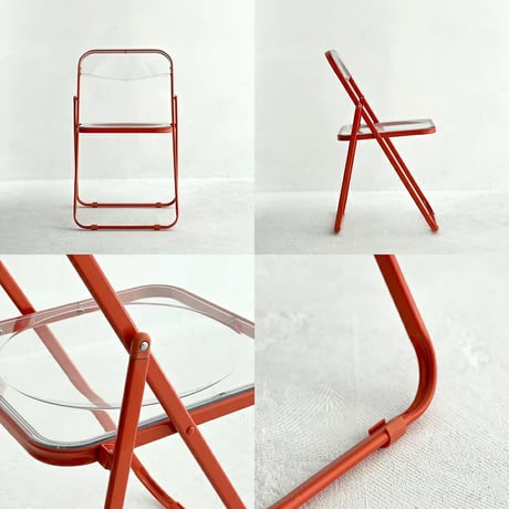 chair-03090　Color Frame Clear Folding Chair