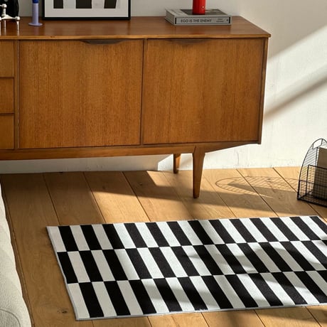 rug-03068　White And Black Striped Rug 80×120/100×160