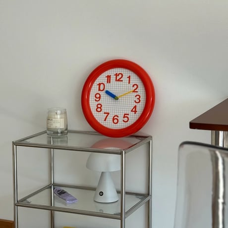 clock-03102　Color Needle Grid Pattern Round Wall Clock