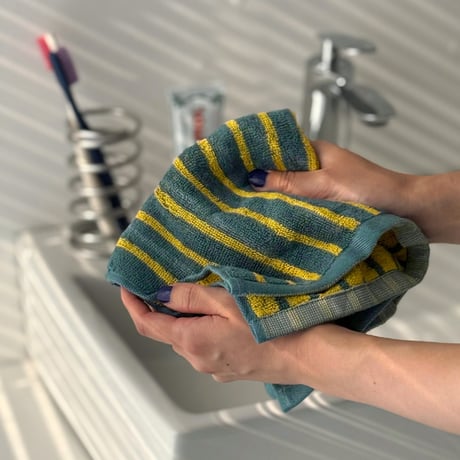 towel-03030　Bicolor Stripe Hand Towel/Face Towel
