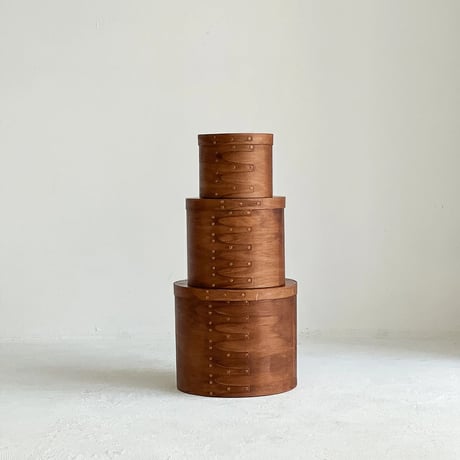 box-03030　Round Shaker Boxes Brown/Set of 3