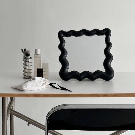 mirror-03156　Wave Color Frame Table Mirror Wall Mirror