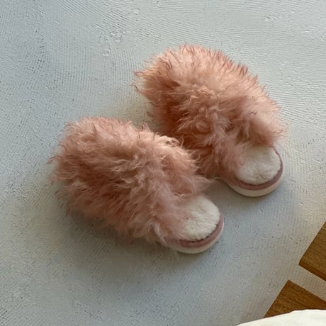 slipper-03005　Tibetan Lamb Eco Fur Room Shoes Slippers
