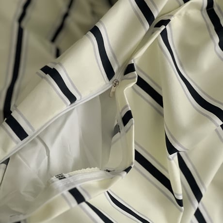 beddingsets-03009　Cream×Navy Thick and Thin Stripe Bedding Sets