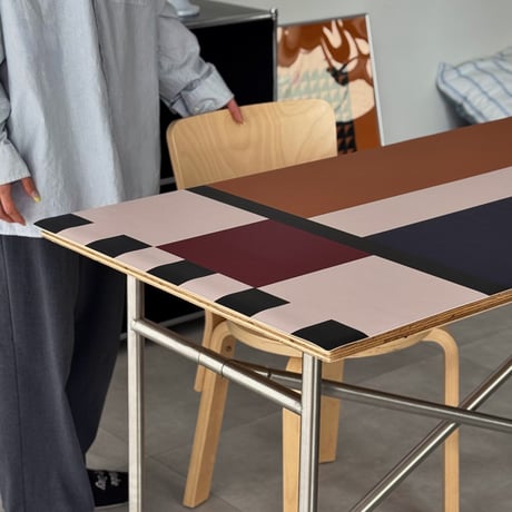tablecloth-03073　color block Desk Mat 60cm×120cm