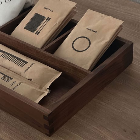 tray-03124　Casser Amenity Box Wood Multi Storage Tray