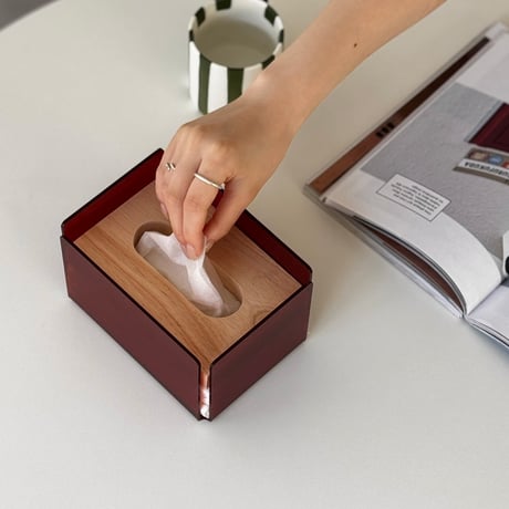 tissuebox-03051　Clear Case Wooden Tissue Case