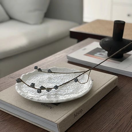 plate-03037　Ondulations White Plate