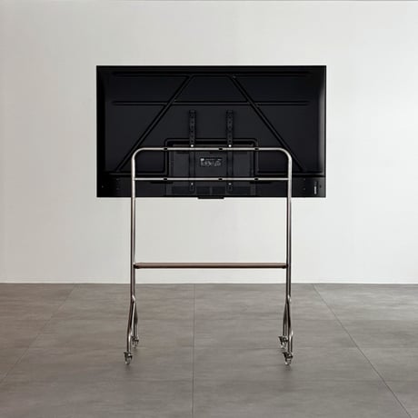 stand-03002　Stainless Steel Floor TV Mount with Shelf
