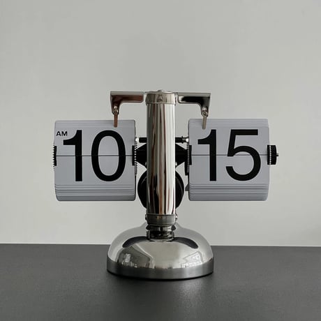 clock-03042　Stainless Steel Flip Table Clock