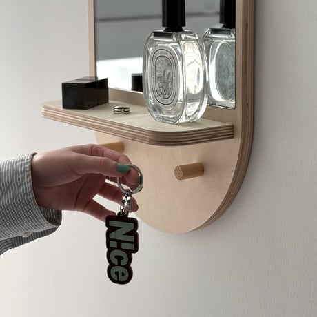 mirror-03174　Arch Wall Mirror With Shelf & Hook