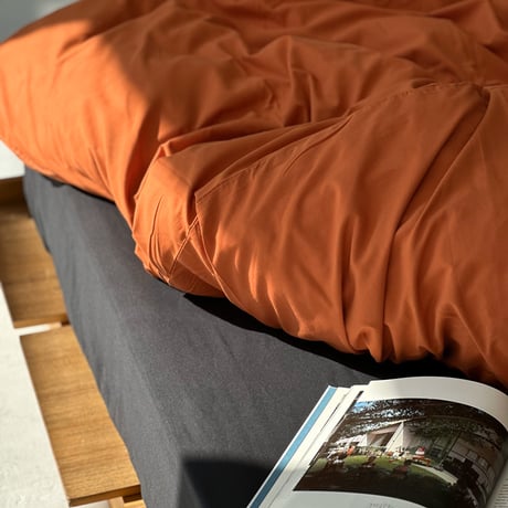 beddingsets-03068　Orange×Black×White Plain Bedding Sets
