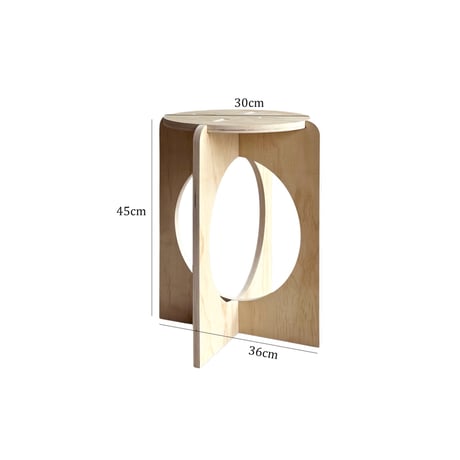 stool-03059　Natural Wood Outcut Stool