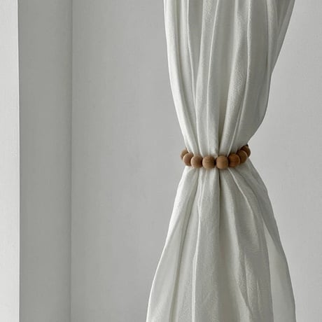 interior-03019　Natural Wood Ball Curtain Holder Sold Individually