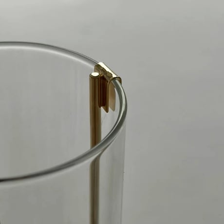 incenseholder-03061　J Shaped Pipe Holder Brass Glass Incense Holder