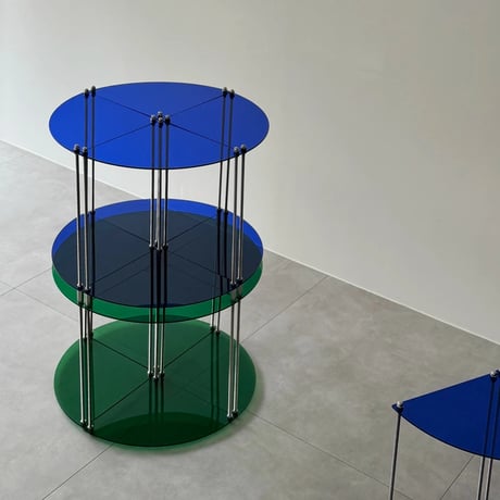 rack-03093　Color Acrylic Corner Fan-shaped Module Shelf