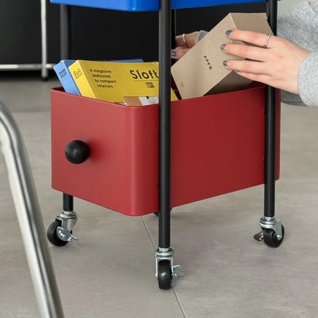 wagon-03031　4Tier Steel Storage Rack With Casters
