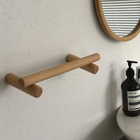 wall-03043　Beech Towel Hanger Solid Wood
