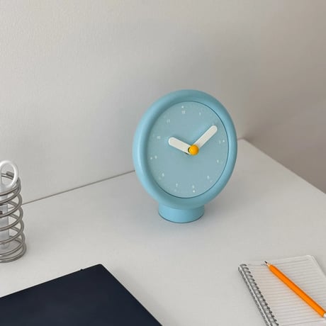 clock-03097　Blue Round Table Clock With Stand