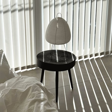 table-03222　Wood Slice Side Table Black