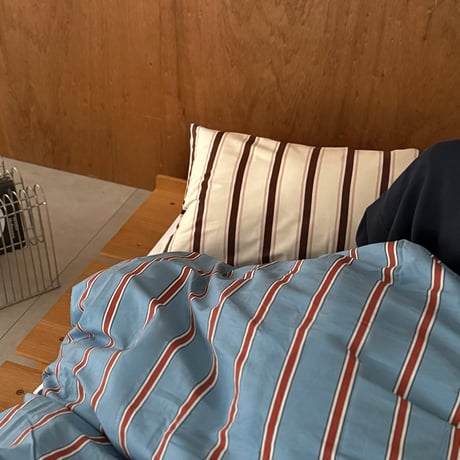 beddingsets-03141　Blue×Cream×White Stripe Bedding Sets