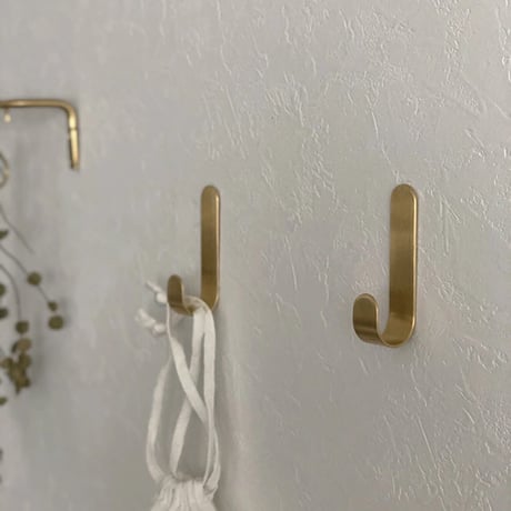 wall-03033　Brass Jhooks Wall Hooks/Set of 2