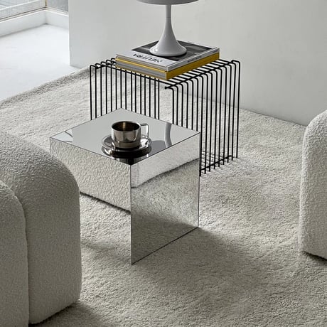 table-03170　Acrylic Mirror Side Table