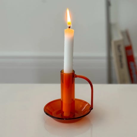 candle-03115　Handle Equipped Colored Glass Candle Holder