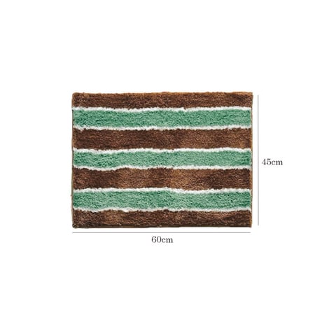 mat-03093　Brown×Green×White Stripe Rug 45×60