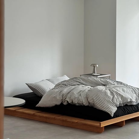 beddingsets-03107　Black×White Stripe Bedding Sets