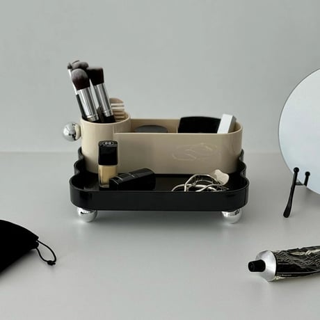 stationery-03027　Silver Ball Stand Bicolor Multi Organizer