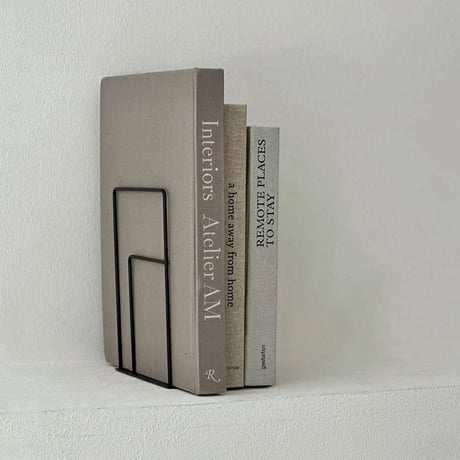 bookend-03019　Square Line Iron Book Stand Two Pieces