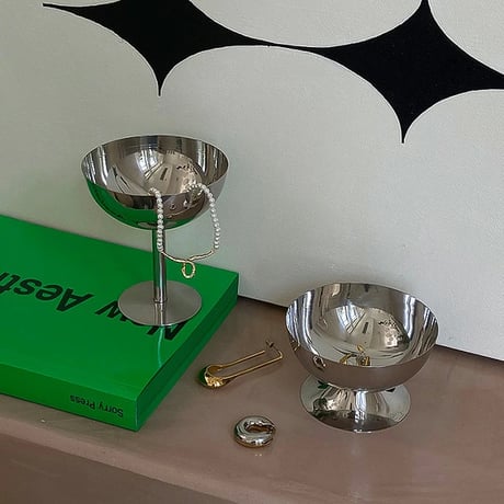 plate-03047　Silver Cup Stainless Accessory Plate