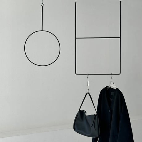 rack-03033　Black Iron Square Round Hanging Clothes Rack