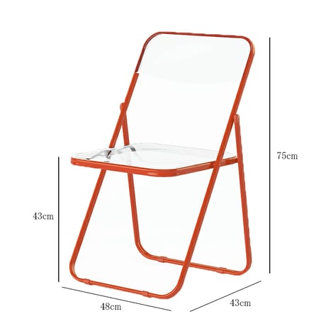 chair-03090　Color Frame Clear Folding Chair