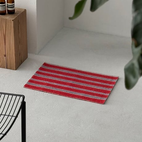 mat-03082　Multi Stripe Yellow Red Door Mat