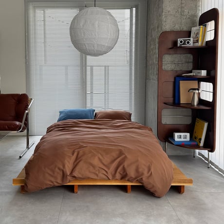 beddingsets-03115　Blue & Brown Reversible Duvet Cover Set