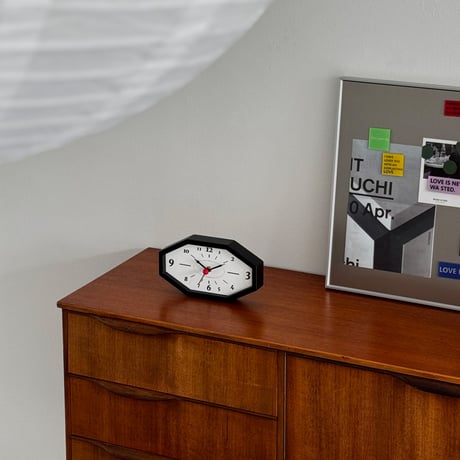 clock-03119　Black Frame Octagon Clock Silent