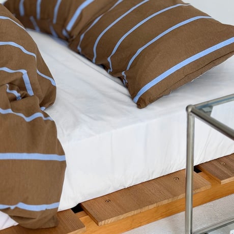 beddingsets-03082　Brown×Blue Pencil Stripe Bedding Sets