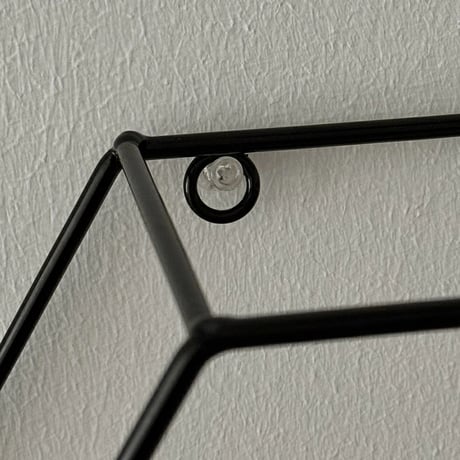 wallrack-03008　Iron Hexagon Wall Shelf 42×48 Gold Black