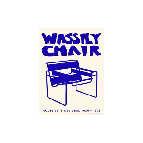 poster-03165　Wassily Chair Art Poster Blue 70×50cm