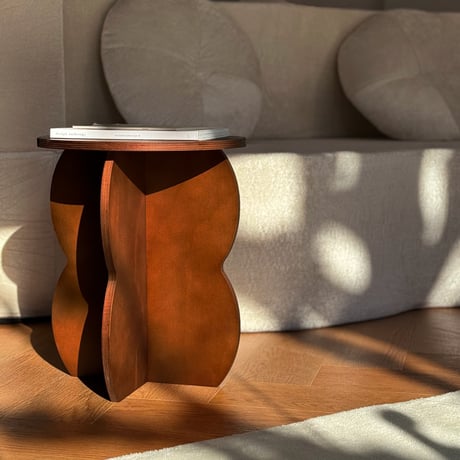 stool-03061　Natural Wood Cloud Leg Stool