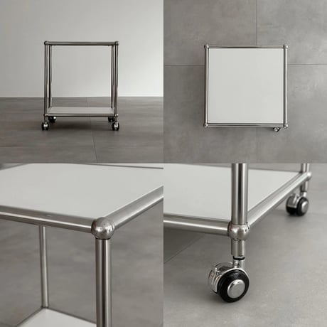 table-03186　Stainless Steel Frame Modular Side Table With Castors