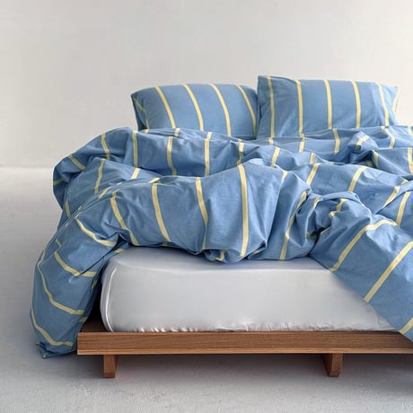 beddingsets-03083　Blue×Yellow Pencil Stripe Bedding Sets
