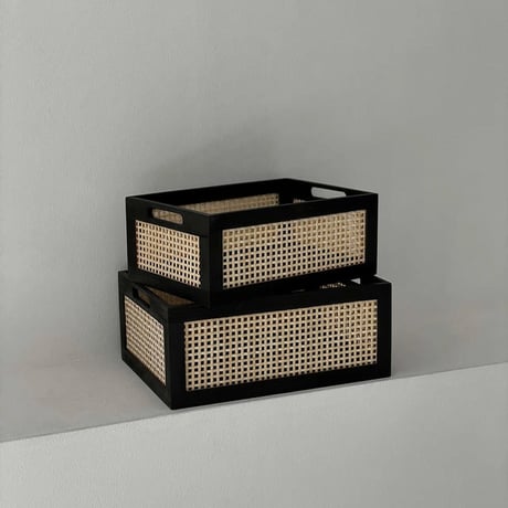 box-03014　Bamboo Mesh Storage Boxes/Set of 2