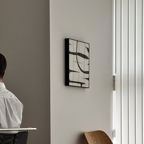 poster-03163　Switch Hide Black & White Abstract Art Panel Poster 45×35
