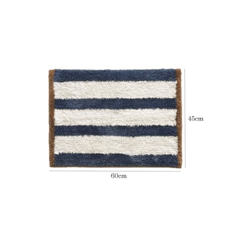 mat-03095　Blue×Brown Stripe Rug 45×60