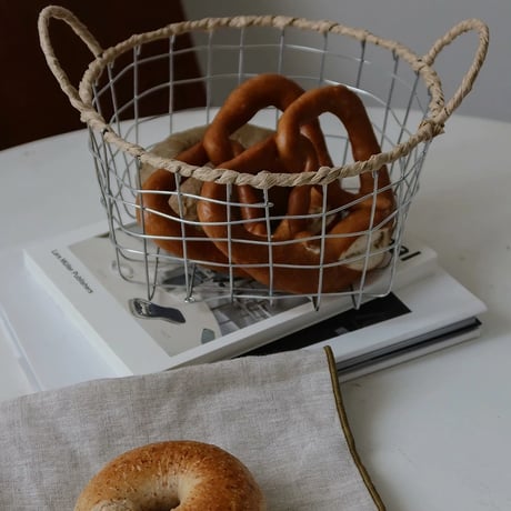 basket-03078　Round Wire Basket With Handle