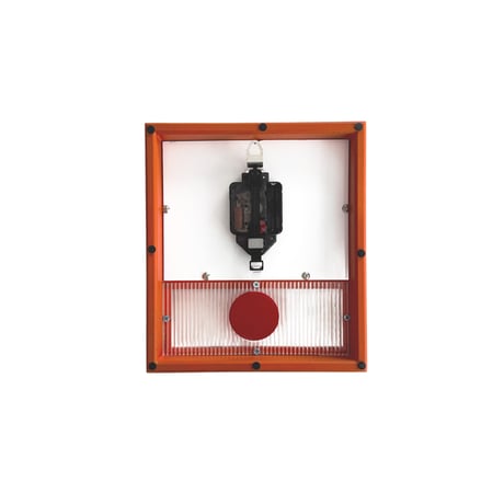 clock-03118　Orange frame Pendulum wall clock Silent